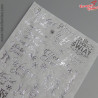 Papier ryżowy do decoupage z Hot-Printem srebrny