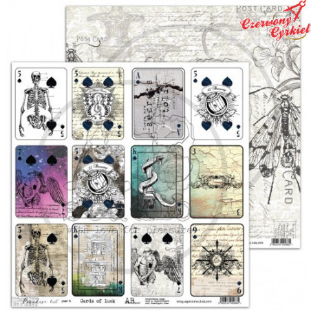 Papier do scrapbookingu "Paradise Lost" 5/6 - Cards of luck - 30x30