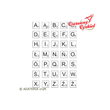 Stempel Alfabet Scrabble