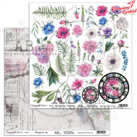 Papier do scrapbookingu "Enchanted flowers" 7/8 -  30x30