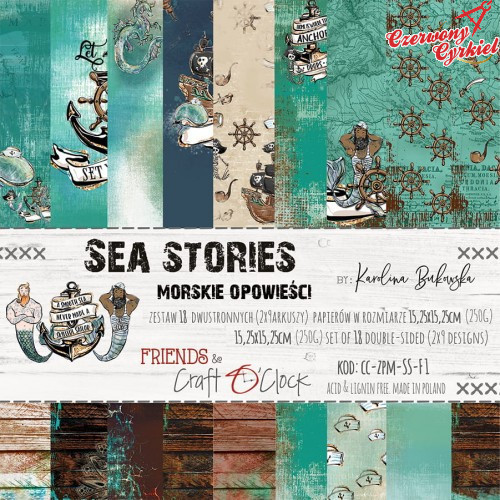 SEA STORIES - zestaw papierów 15,25x15,25cm