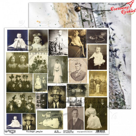 Papier do scrapbookingu  - "Vintage people" 12'x12'