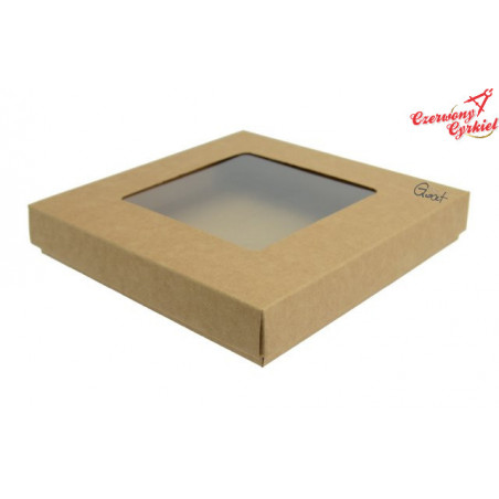 Pudełko na kartkę eco kraft niskie kwadrat 14x14x2,5cm  GoatBox