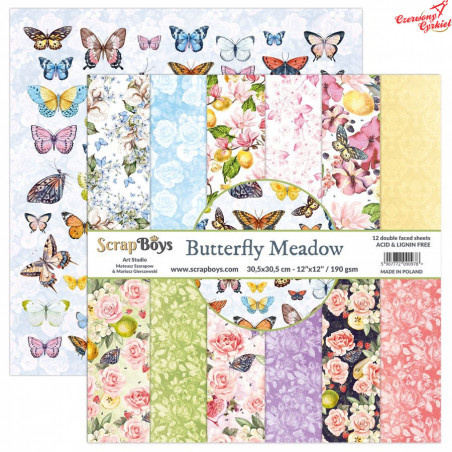 Zestaw papierów  - Butterfly Meadow /Scrapboys/ 30x30cm