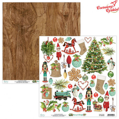 Dwustronny papier Merry & Bright 09/ 30x30 - Mintay papers