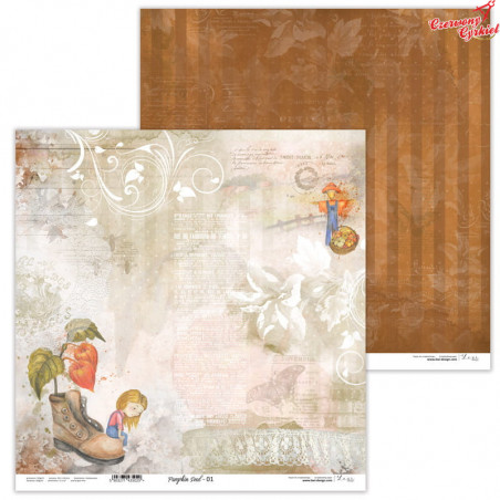 Dwustronny papier  30x30 cm - Pumpkin Seed 01 - Lexi Design