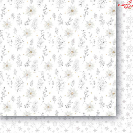Dwustronny papier  30x30 cm/ Białe jak śnieg  01-  / Paper Heaven