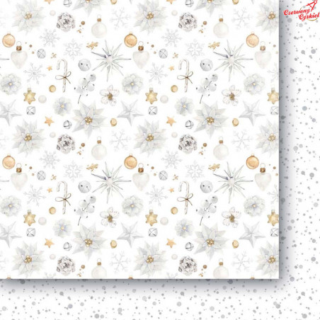 Dwustronny papier  30x30 cm/ Białe jak śnieg  02-  / Paper Heaven