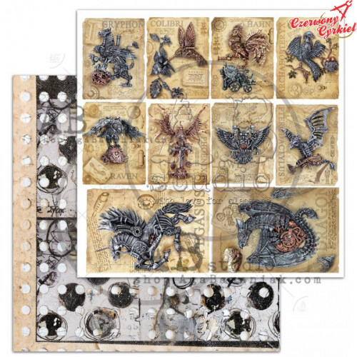 Elementy do wycinania "Steampunk cards" -arkusz 30x30cm