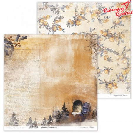 Dwustronny papier  30x30 cm - Cinnamon Christmas 02 - Lexi Design