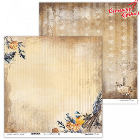 Dwustronny papier  30x30 cm - Cinnamon Christmas 05 - Lexi Design