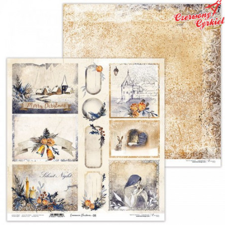 Dwustronny papier  30x30 cm - Cinnamon Christmas 08 - Lexi Design