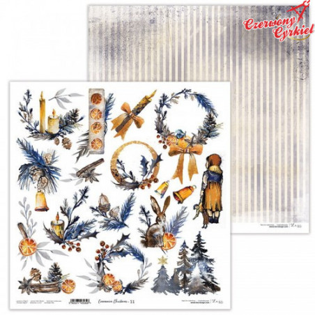 Dwustronny papier  30x30 cm - Cinnamon Christmas 11 - Lexi Design