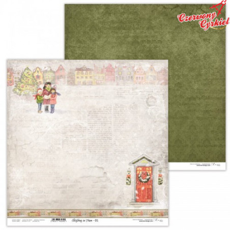 Dwustronny papier  30x30 cm - Christmas in Town 01  - Lexi Design