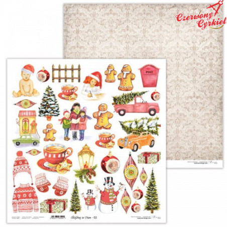 Dwustronny papier  30x30 cm - Christmas in Town 02  - Lexi Design