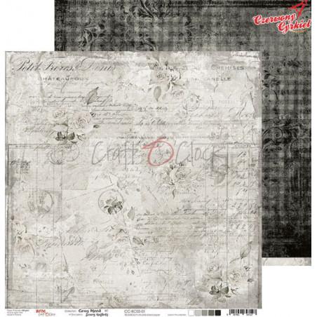 GRAY MOOD - 01- dwustronny papier 30,5x30,5cm/CraftO'Cloc