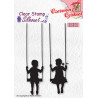 Stempel Nellie's Choice SIL076 Boy & girl swinging