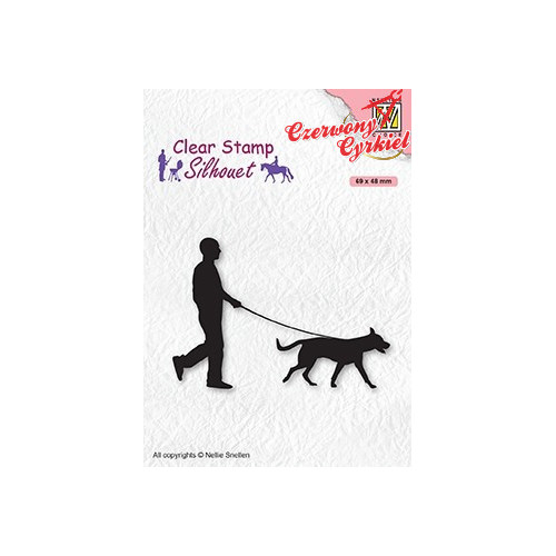 Stempel Nellie's Choice SIL070 Man with dog