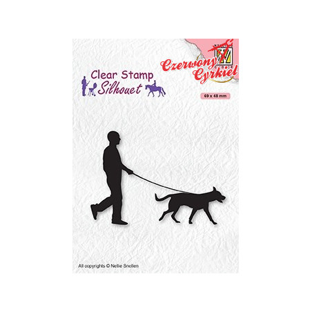 Stempel Nellie's Choice SIL070 Man with dog