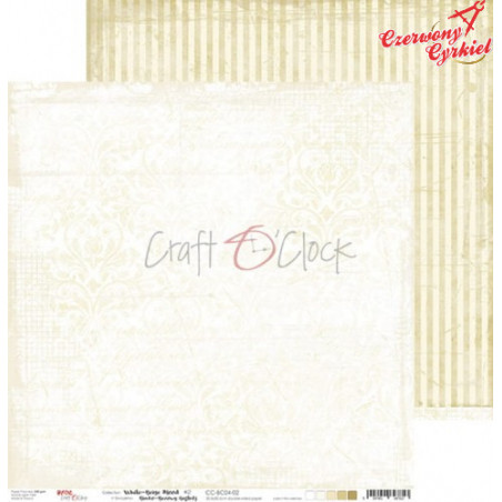 WHITE-BEIGE MOOD - 02 - dwustronny papier 30,5x30,5cm  /CraftO'Clock