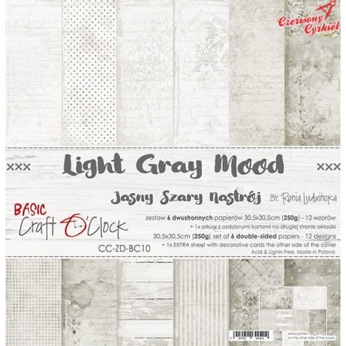 BASIC 10 - LIGHT GRAY MOOD - zestaw papierów...
