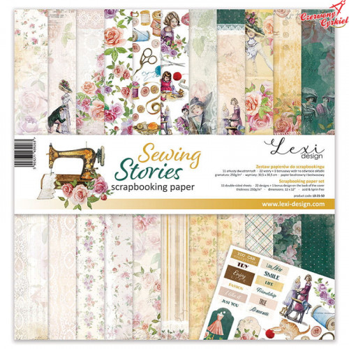 Sewing stories - zestaw papierów - 30,5 cm x 30,5 cm...