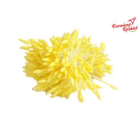 Pręciki do kwiatków żółte brokatowe pałeczki 2,5mm/PT-291