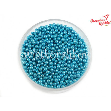Mikrokulki perłowe szklane bulion metalizowane turkus 1-1,5mm /6