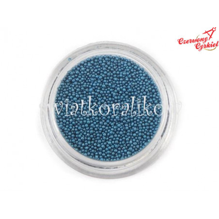 Mikrokulki perłowe szklane bulion metalizowane ciemny  turkus 1-1,5mm /8