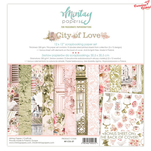 Zestaw papierów - City of love 07 - 30x30cm/Mintay
