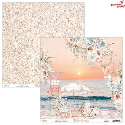Dwustronny papier  - Sunset Beach 01 - 30x30cm/Mintay