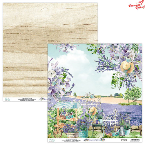 Dwustronny papier  - Lavender Farm 03 - 30x30cm/Mintay