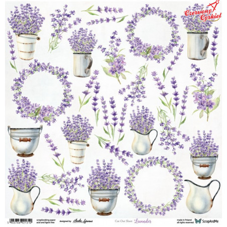 Papier scrapbooking Spring Purple Lavender Flowers