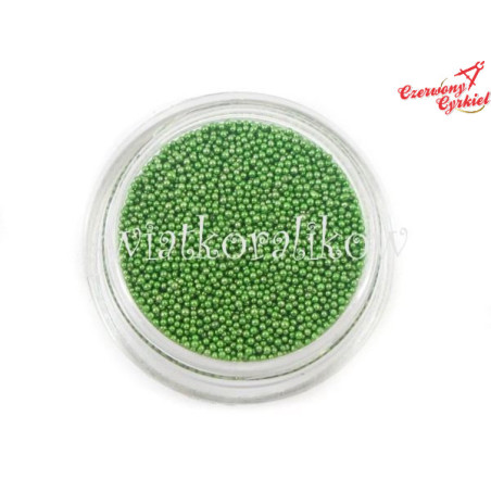 BK-037 Mikrokulki metalizowane szklane bulion zielone 1-1,5mm