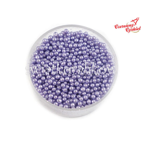 BK014 Mikrokulki perłowe szklane bulion jasny fiolet 1-1,5mm