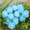 Kwiatki różyczki piankowe z tiulem niebieskie