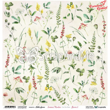 Summer Meadow Flowers 2 - arkusz do wycinania