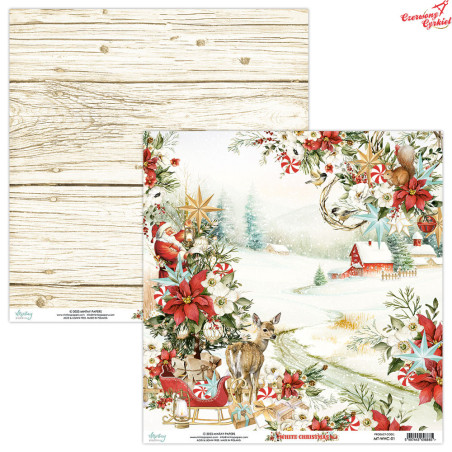 Dwustronny papier - White Christmas 01 /30x30cm/Mintay