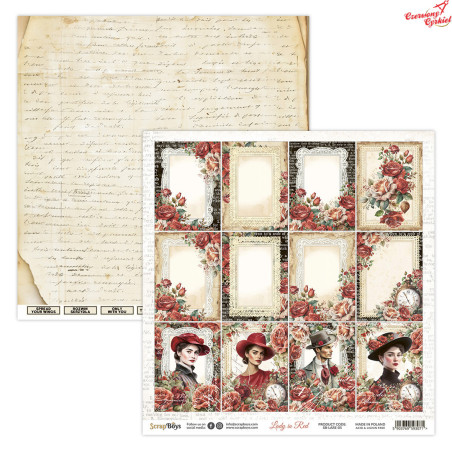 Dwustronny papier  Lady in Red 05 Scrap Boys   30,5x30,5cm