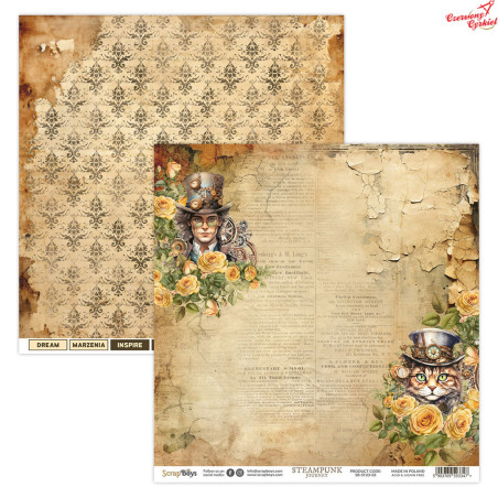 Dwustronny papier  Steampunk Journey 02 Scrap Boys   30,5x30,5cm
