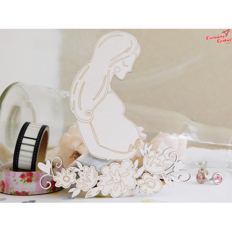 Tekturka - Rysowane dzieciństwo - Kobieta w ciąży z kwiatami / RD1097