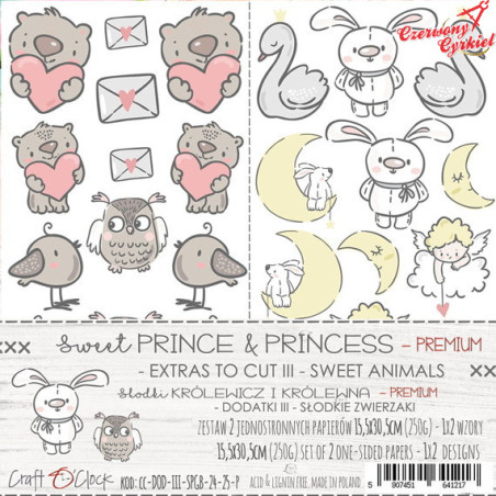 Zestaw dodatków do wycięcia - Craft o'clock - Sweet Prince & Princess - Premium