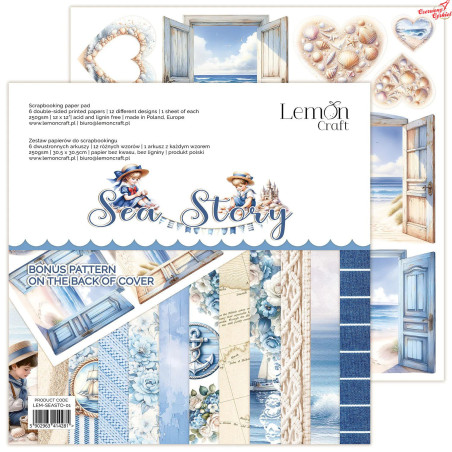 Sea Story zestaw główny - Zestaw papierów do scrapbookingu 30x30cm - Lemoncraft