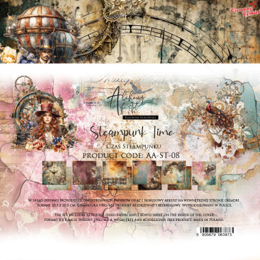 Zestaw papierów 8x8'' Steampunk Time AA-ST-08 30x30cm