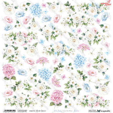 Arkusz do wycinania Baby Flowers 30x30 ScrapAndMe