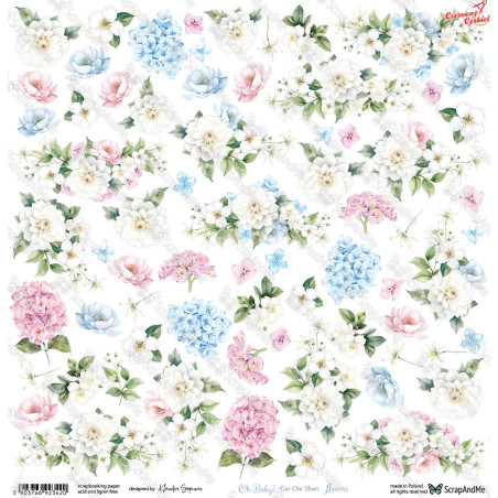 Arkusz do wycinania Baby Flowers 30x30 ScrapAndMe