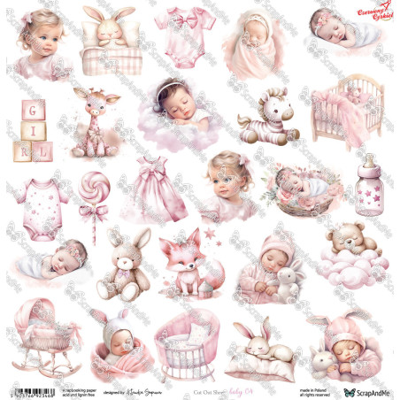 Arkusz do wycinania Baby 04  30x30 ScrapAndMe