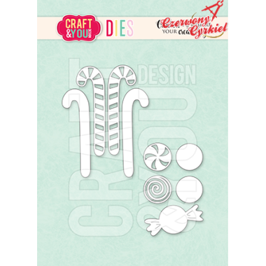 CW369 Wykrojnik /Die -Candy Canes/cukierki-...